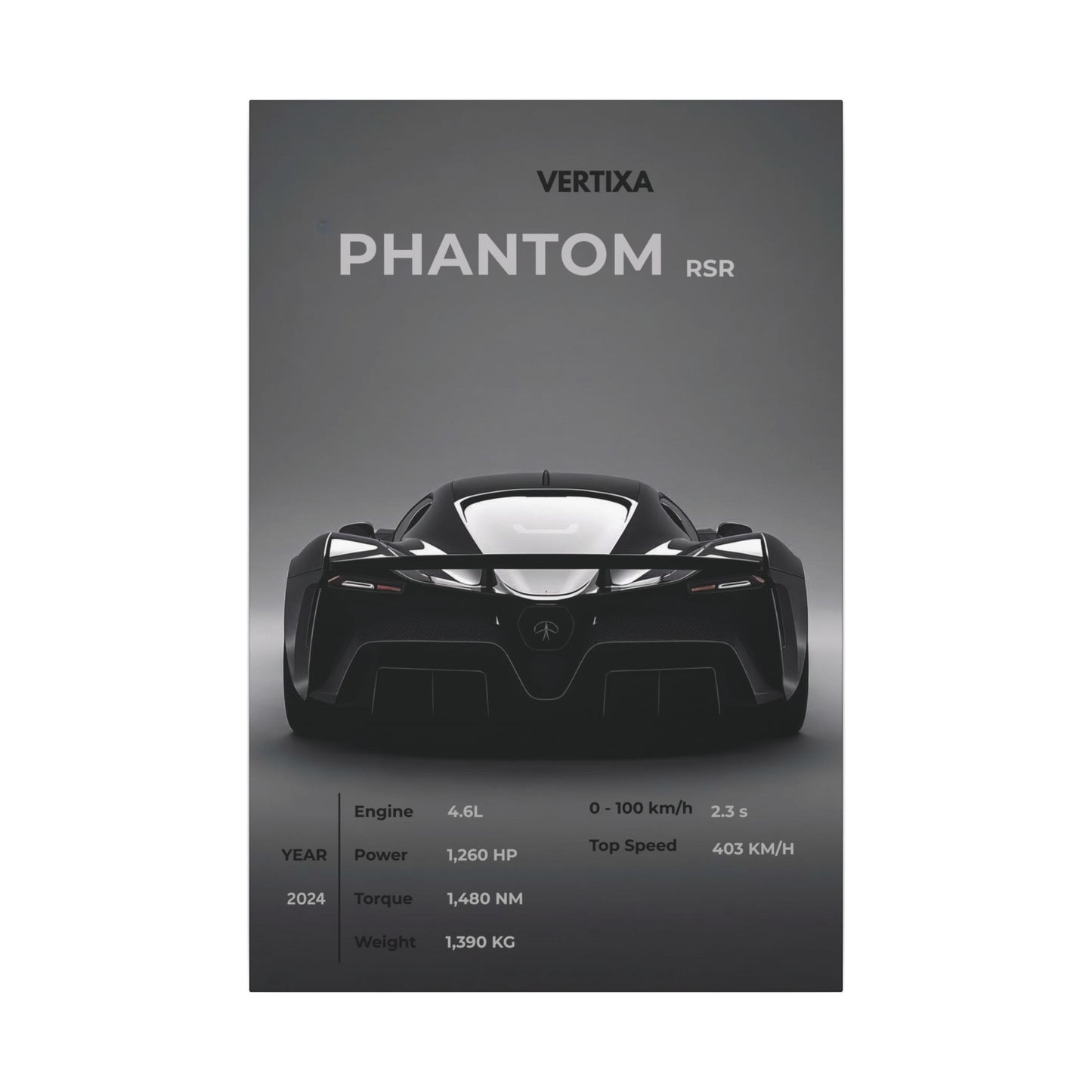 Greyline Supercar Rear View Canvas – Phantom RSR