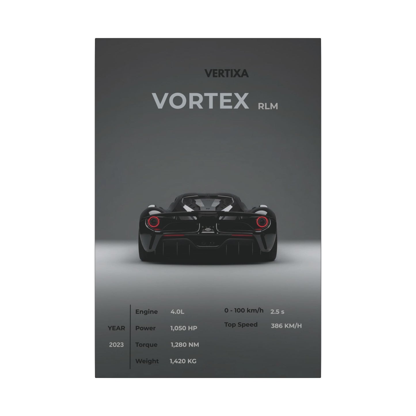 Greyline Supercar Rear View Canvas – Vortex RLM
