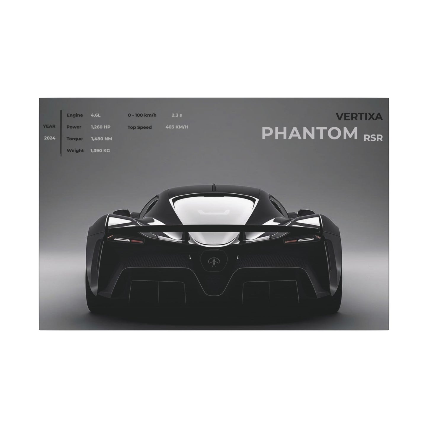 Greyline Supercar Rear View Canvas – Phantom RSR (Horizontal)