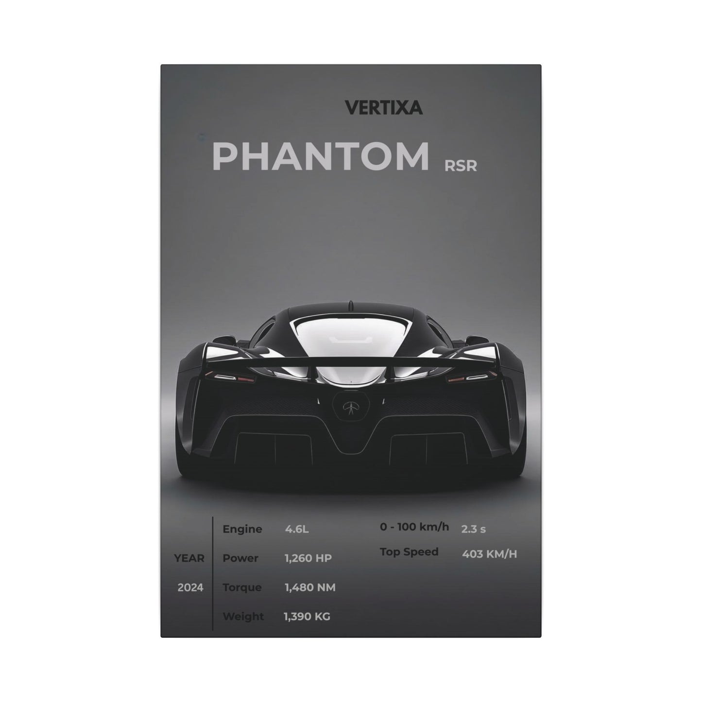 Greyline Supercar Rear View Canvas – Phantom RSR