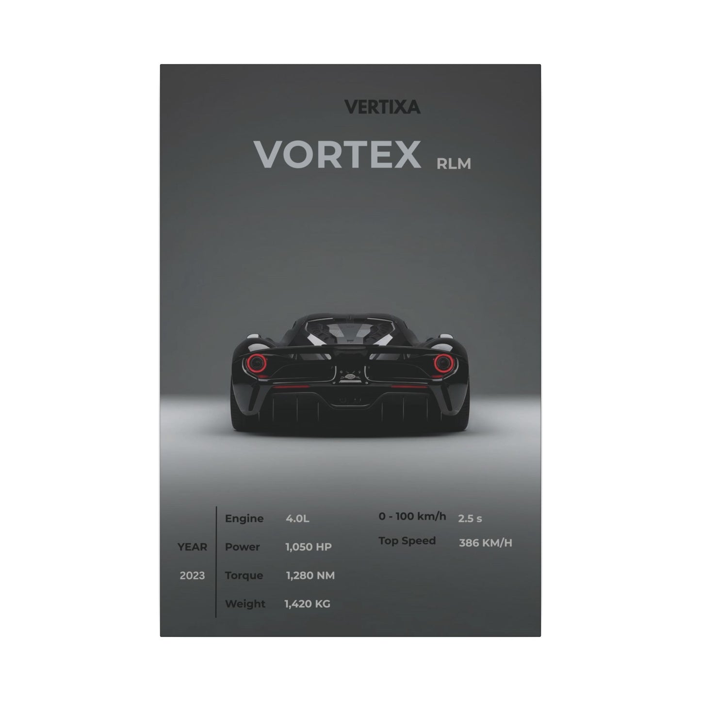 Greyline Supercar Rear View Canvas – Vortex RLM