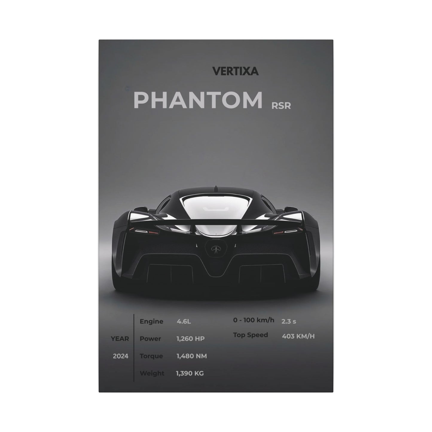 Greyline Supercar Rear View Canvas – Phantom RSR