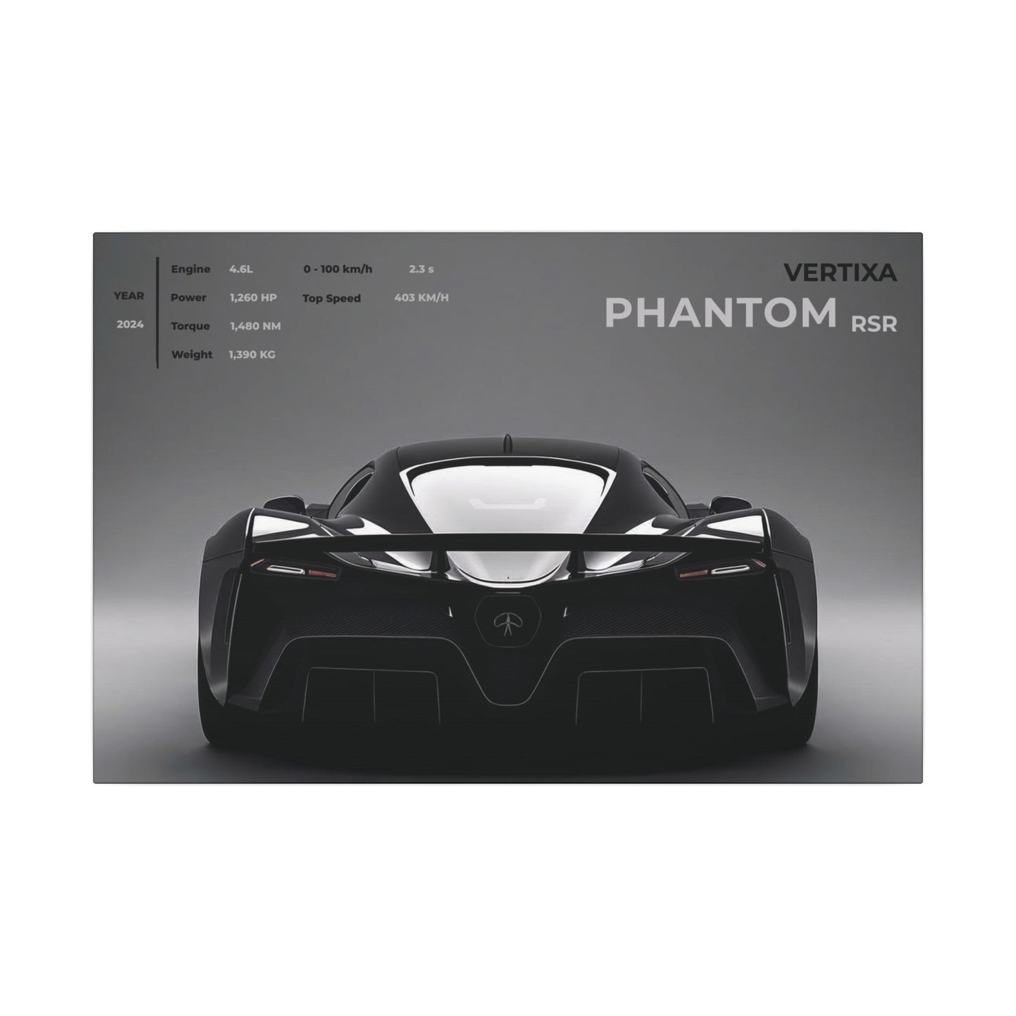 Greyline Supercar Rear View Canvas – Phantom RSR (Horizontal)