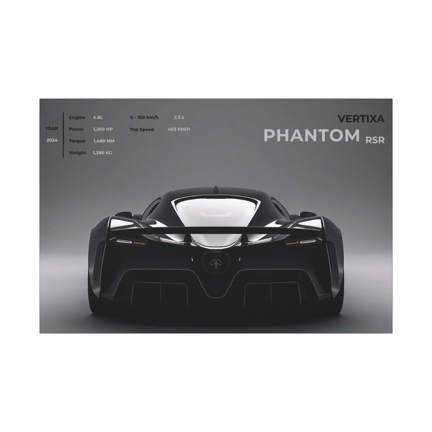 Greyline Supercar Rear View Canvas – Phantom RSR (Horizontal)